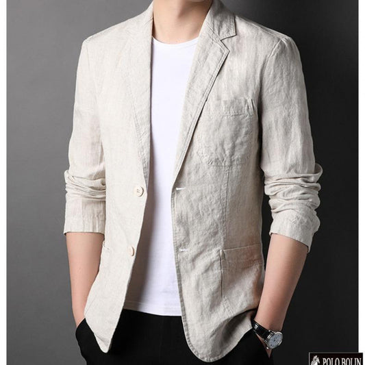 Men's Spring And Summer Thin Linen Leisure Suit