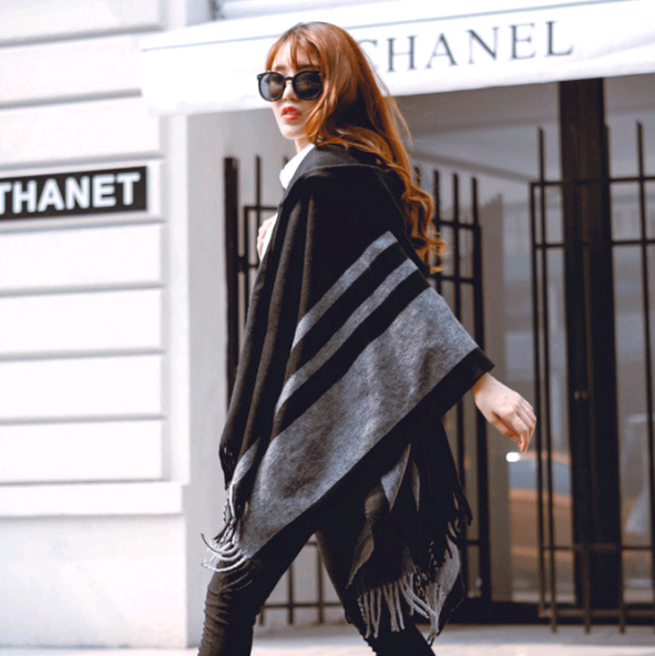 Women's Hooded Cape Scarf Shawl