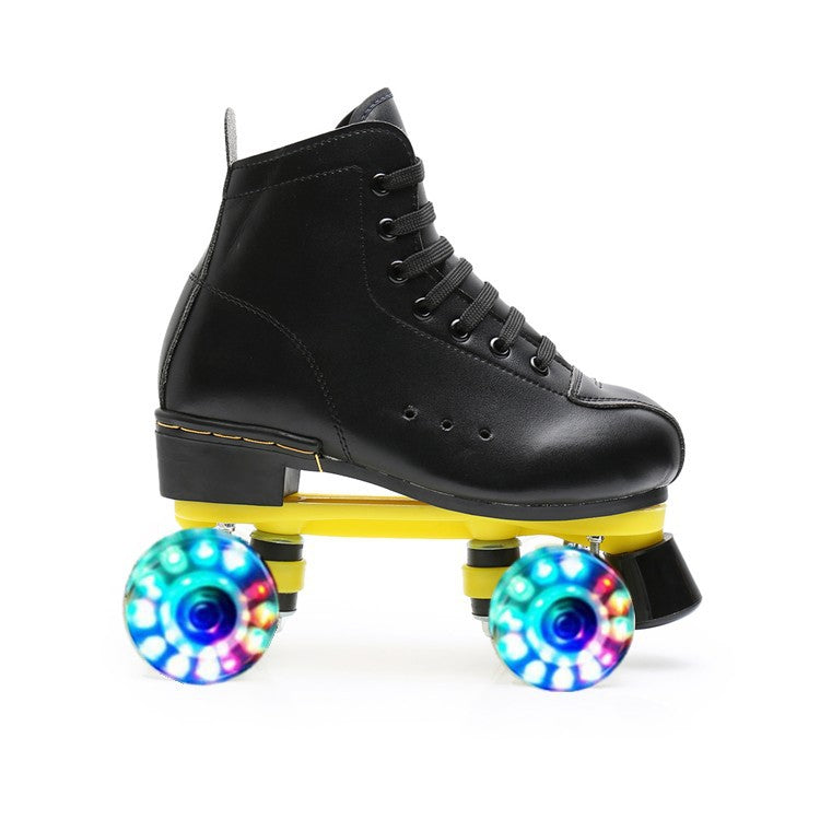 Borg Adult Quad Skates with PU Cowhide Boots -Flash Wheels