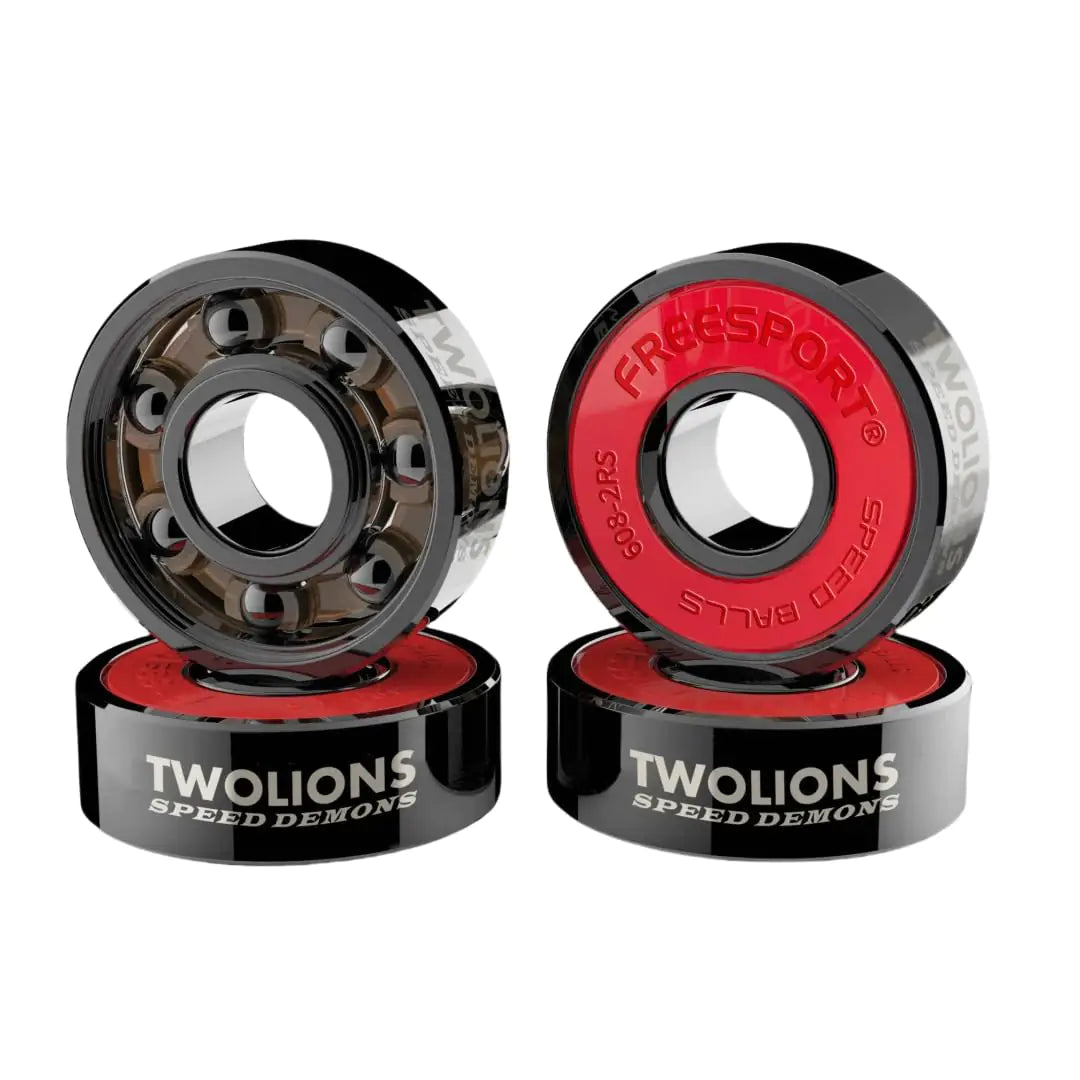 Twolions Hybrid 608RS Black Ceramic Bearings 8-Pack for Skates and Scooters