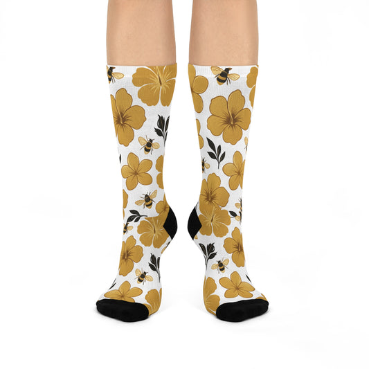 Humbly Floral Bee Crew Socks