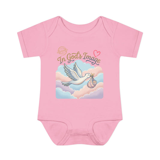 Infant Bodysuit — "In God's Image" Stork Baby Onesie