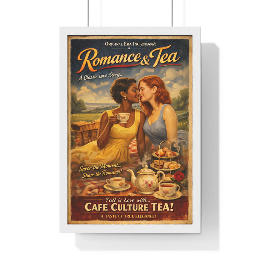 Romance & Tea Vintage Poster — Cafe Culture Tea Wall Art