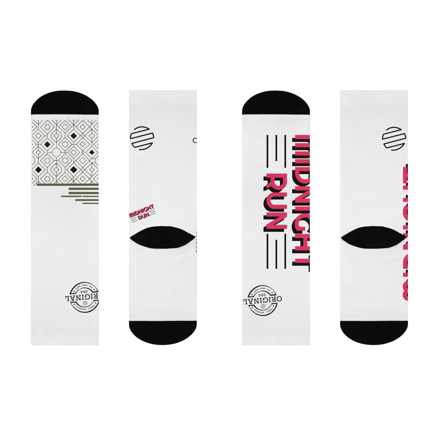 Midnight Run Cushioned Crew Socks for Active Lifestyle | Perfect for Gifts, Running, Gym, Yoga, Sportswear