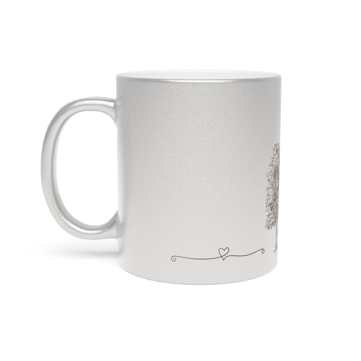 Elegant Metallic Mug | Silver & Gold Tree Design