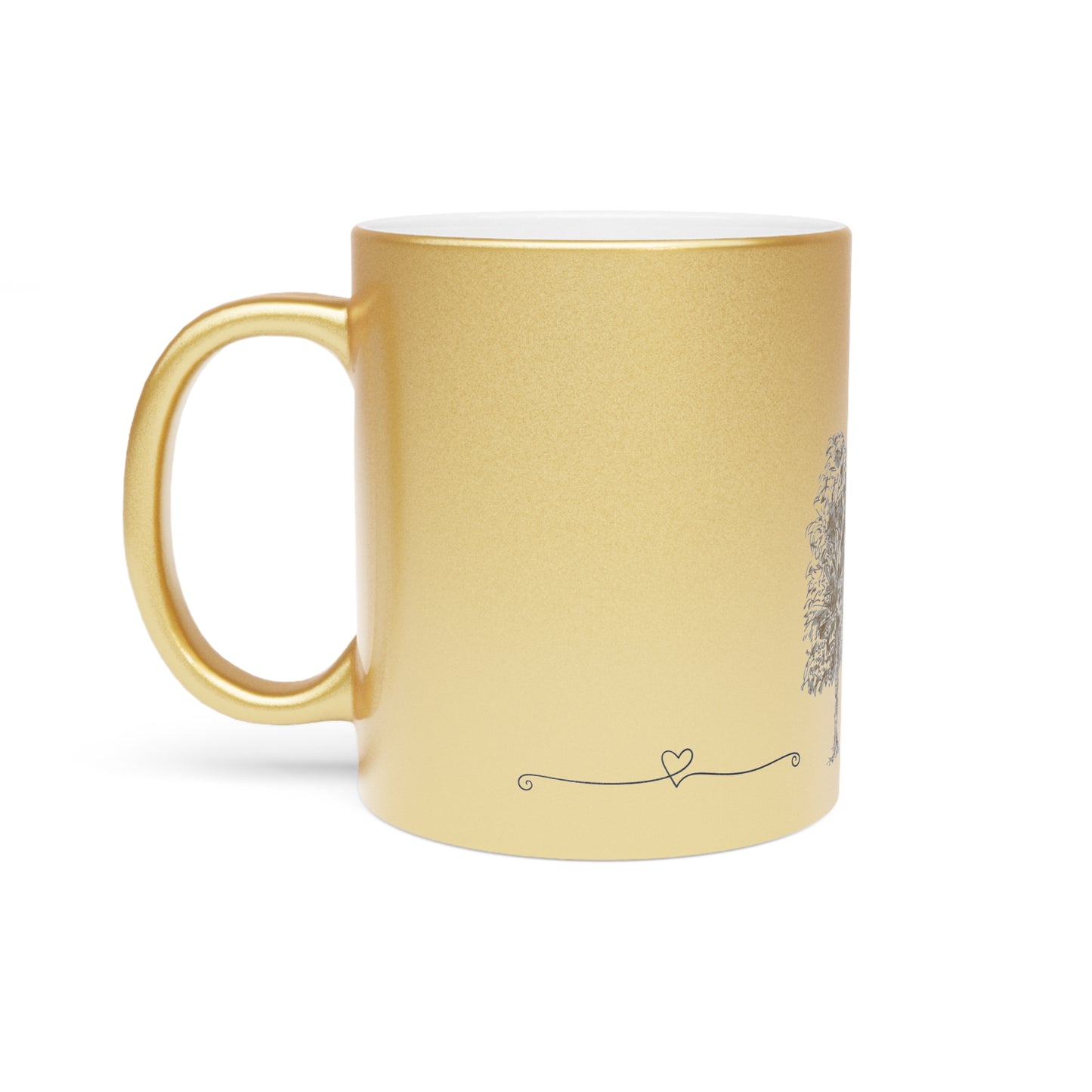 Elegant Metallic Mug | Silver & Gold Tree Design
