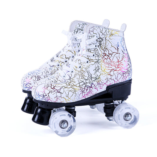 Black And White Thunder Quad Flash Roller Skates