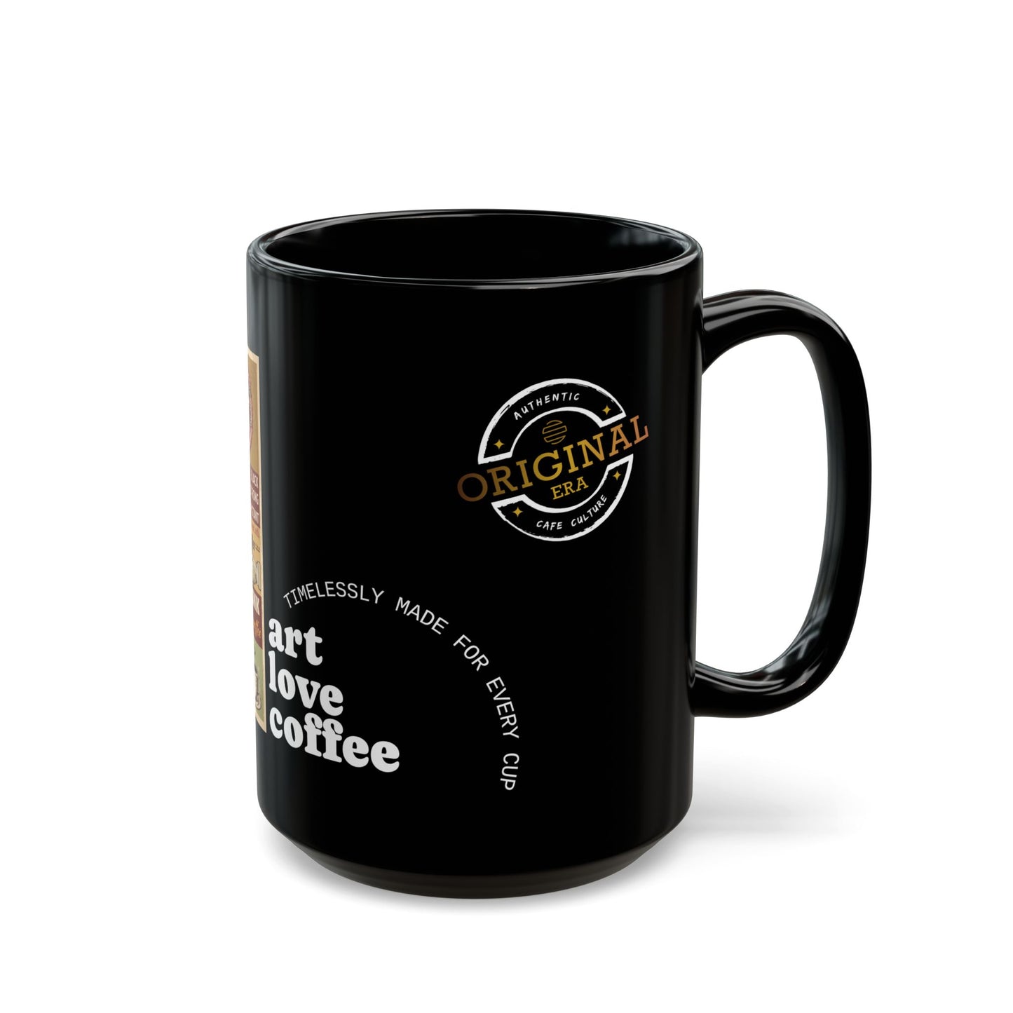 Stylish Black Art Love Coffee Mug