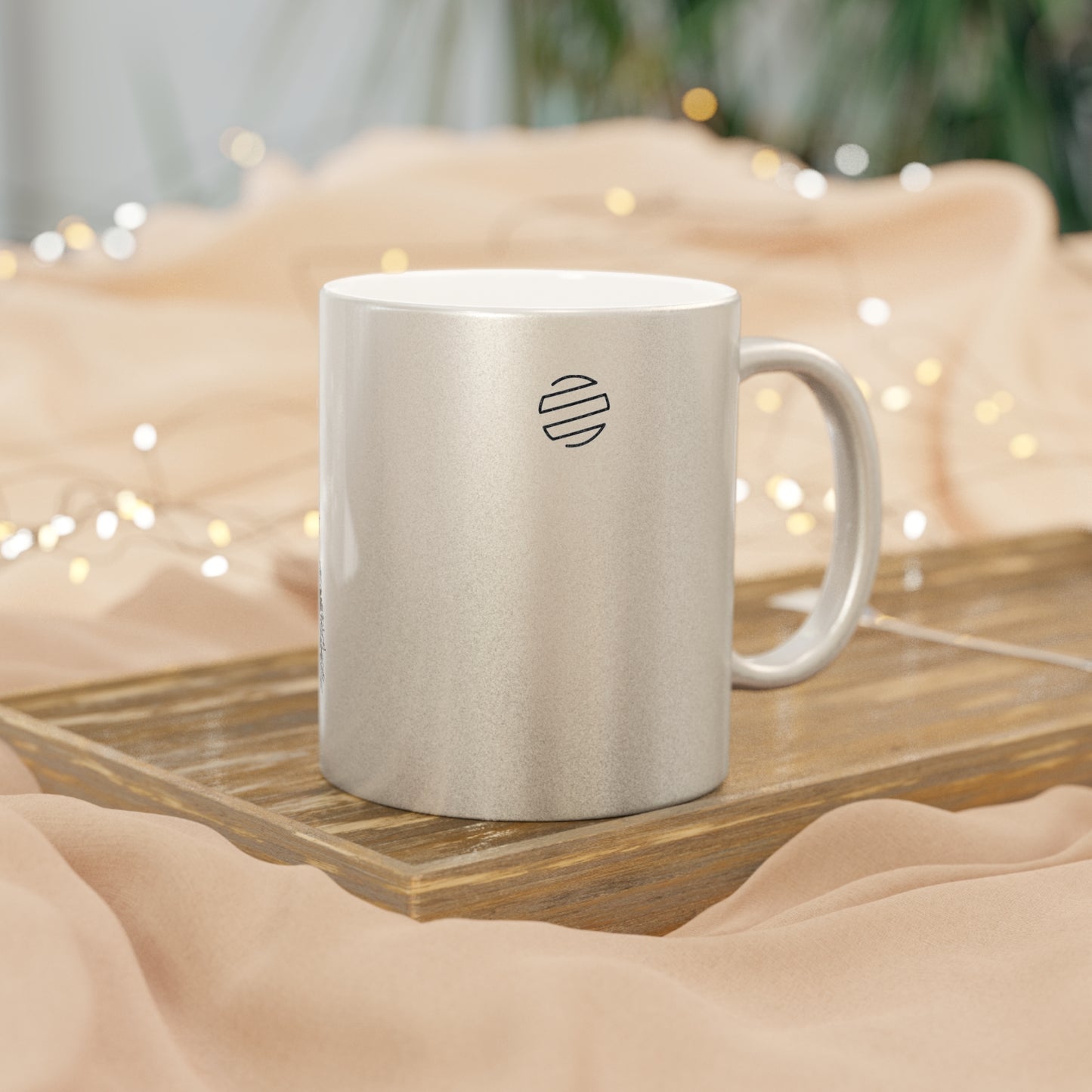 Elegant Metallic Mug | Silver & Gold Tree Design