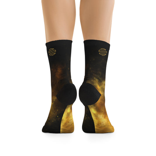 Cosmic Recycled Socks, Space-Themed Socks, Eco-Friendly Footwear, Unique Gift for Astronomers, Stylish Casual Wear