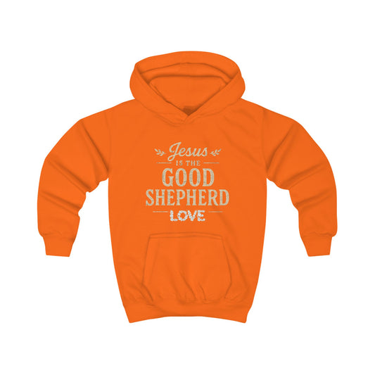 Kids Hoodie — “Jesus is the Good Shepherd” Christian Children’s Hoodie (Love Design)