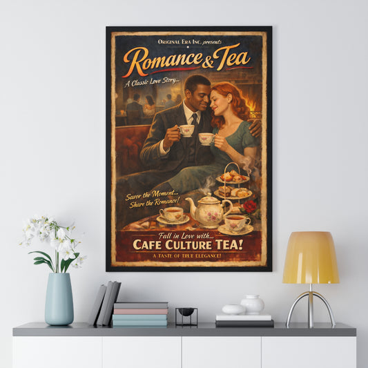 Romance & Tea Vintage Poster — Cafe Culture Tea Wall Art
