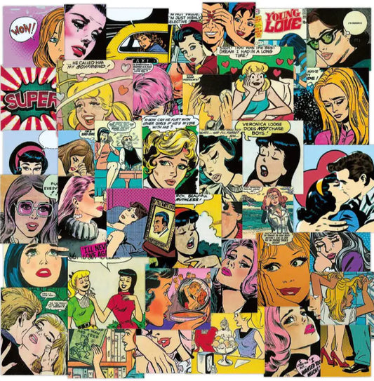 54 PCS Retro Steam Wave Sticker Set for Decoration