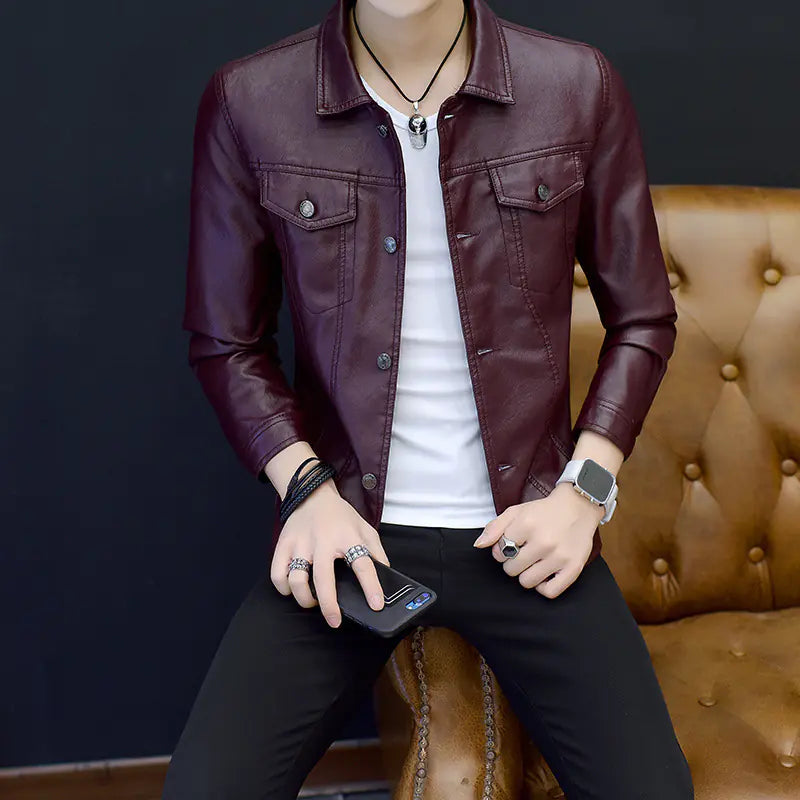 Men's Stylish Leather Moto Jacket