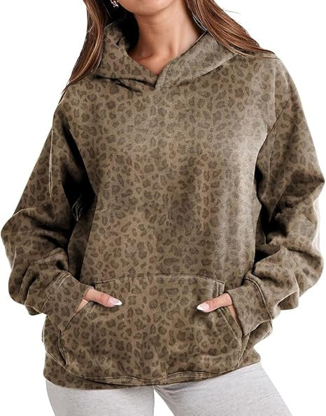 Women's Maple Leaf Print Hooded Sweatshirt