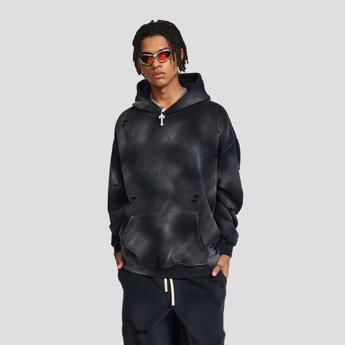 Loose Wash Worn-out Fleece Sweater