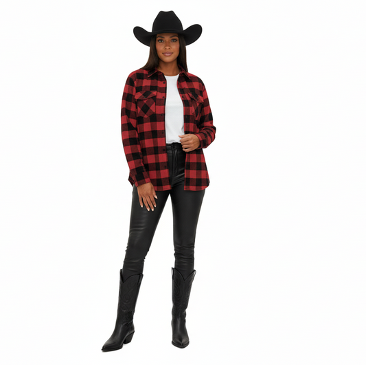 Original Era Plaid Flannel Shirt — Vintage Logo Back