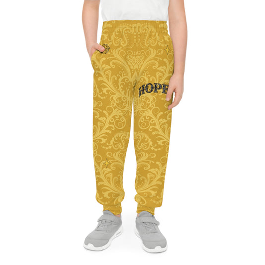 Youth Joggers — Golden Damask "HOPE"