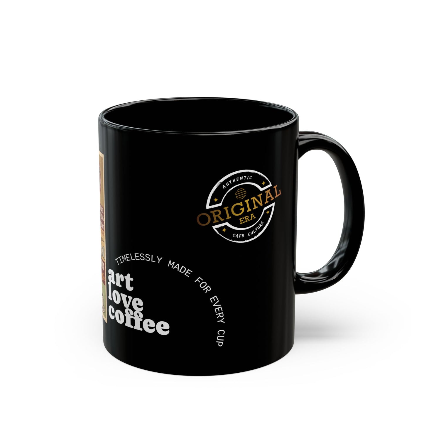 Stylish Black Art Love Coffee Mug