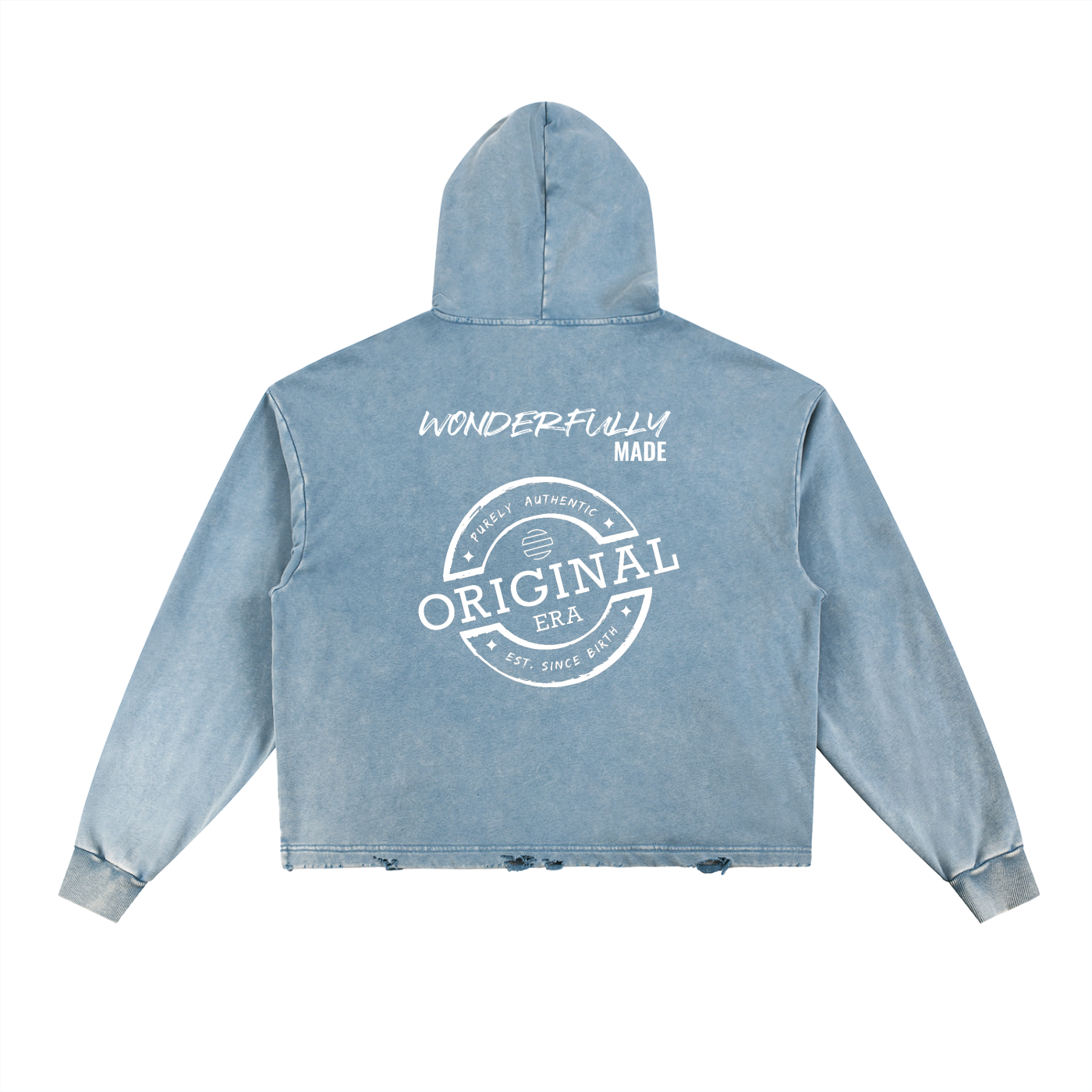 Original Era "Wonderfully Made" Vintage Washed Frayed-Hem Hoodie