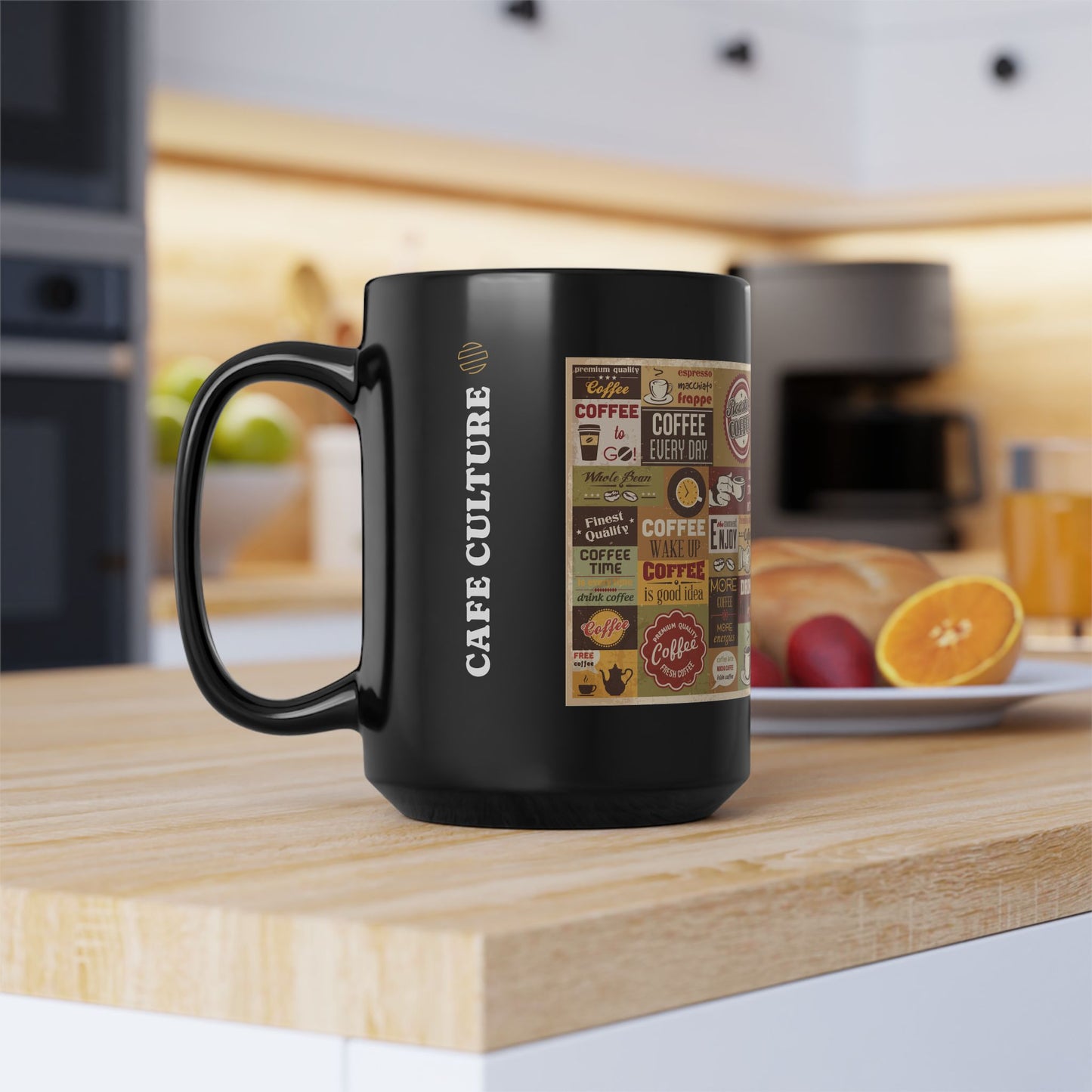 Stylish Black Art Love Coffee Mug