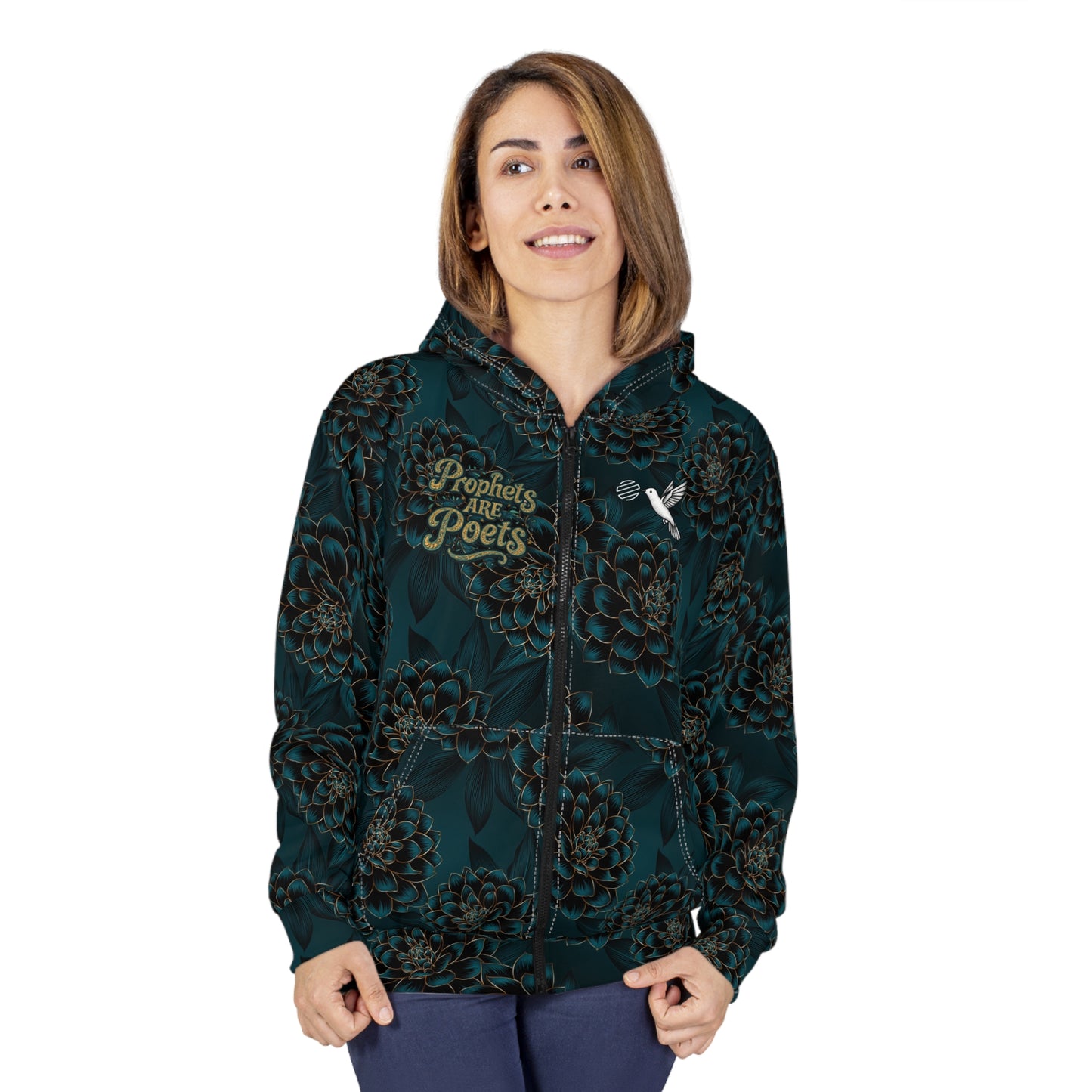 Psalm 45:1 Hummingbird Botanical Zip Hoodie