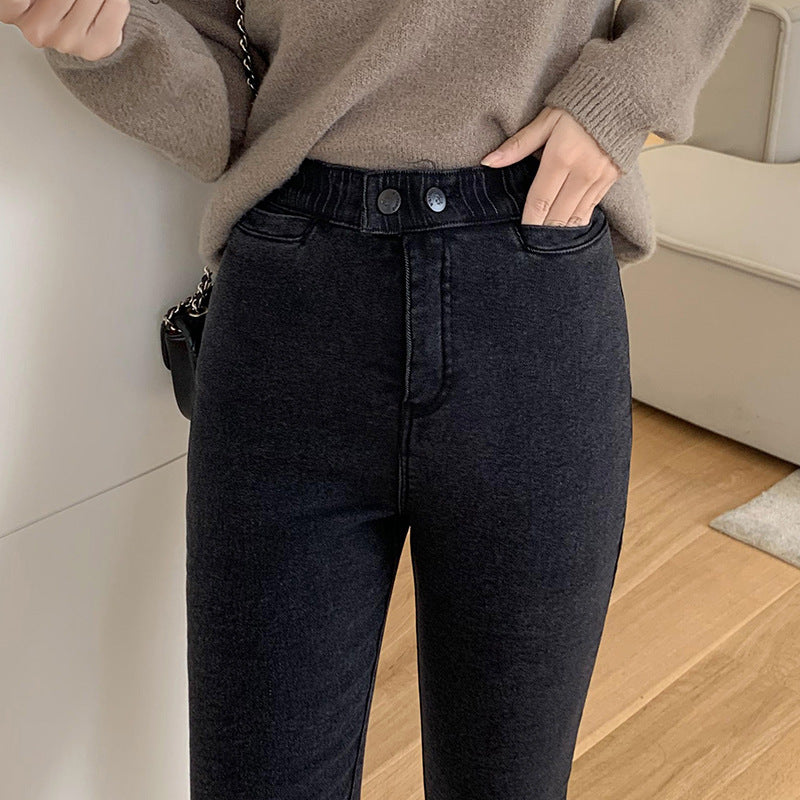 Women's Vintage Stretch Zip High Waist Jeans