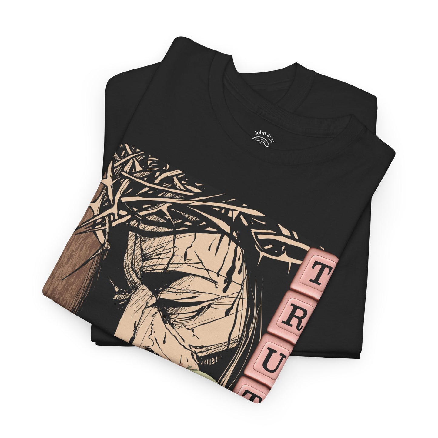 Christian Inspirational Tee, Unisex Heavy Cotton Shirt, Love and Truth Graphic T-Shirt, Faith-Based Apparel