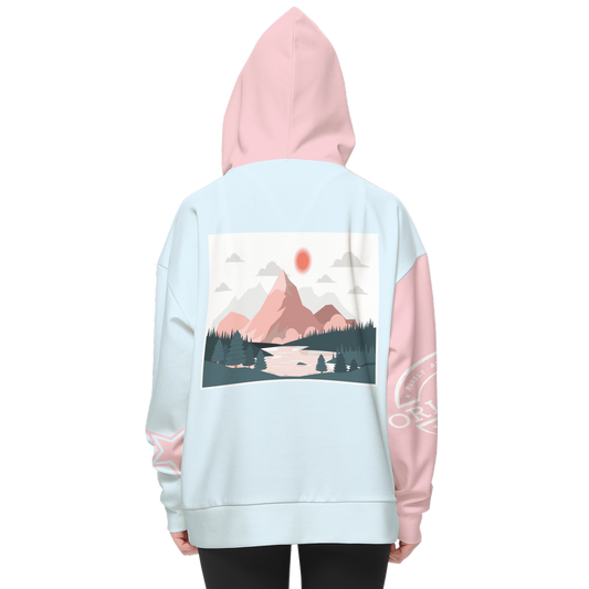 Women’s Original Era "Pink Moon" Relaxed Fit Hoodie With Front Patch-Super Heavy 375g