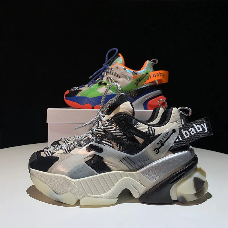 Women's Trendy Color Block Platform Sneakers