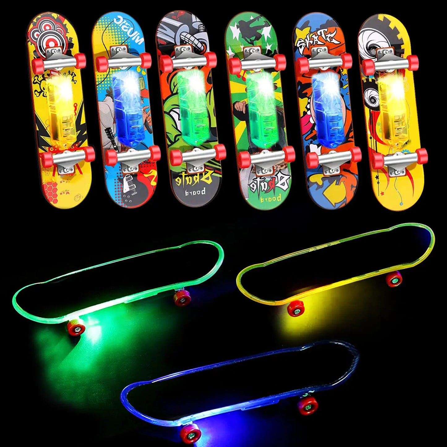 LED Mini Finger Skateboards Party Pack of 25