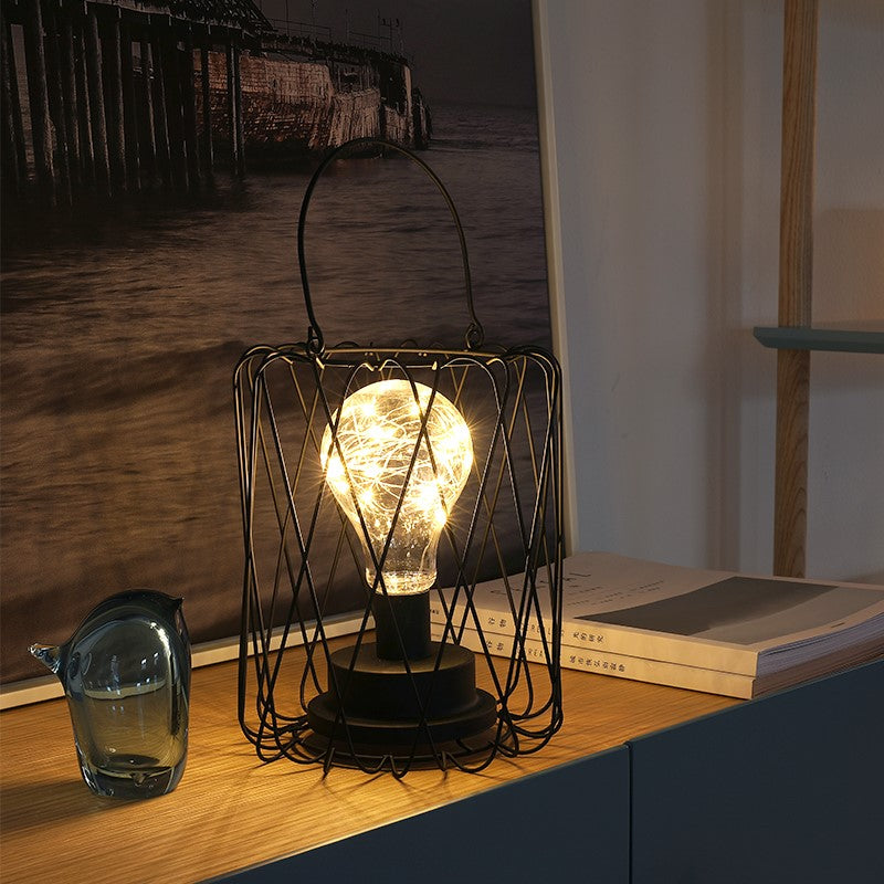 Modern Geometric Iron Table Lamp
