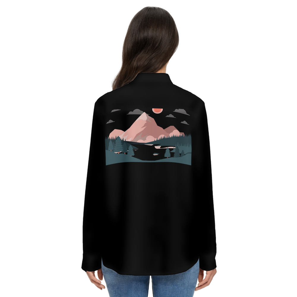ORIGINAL ERA Women's "PINK MOON" Classic Long Sleeve Button-Up Shirt
