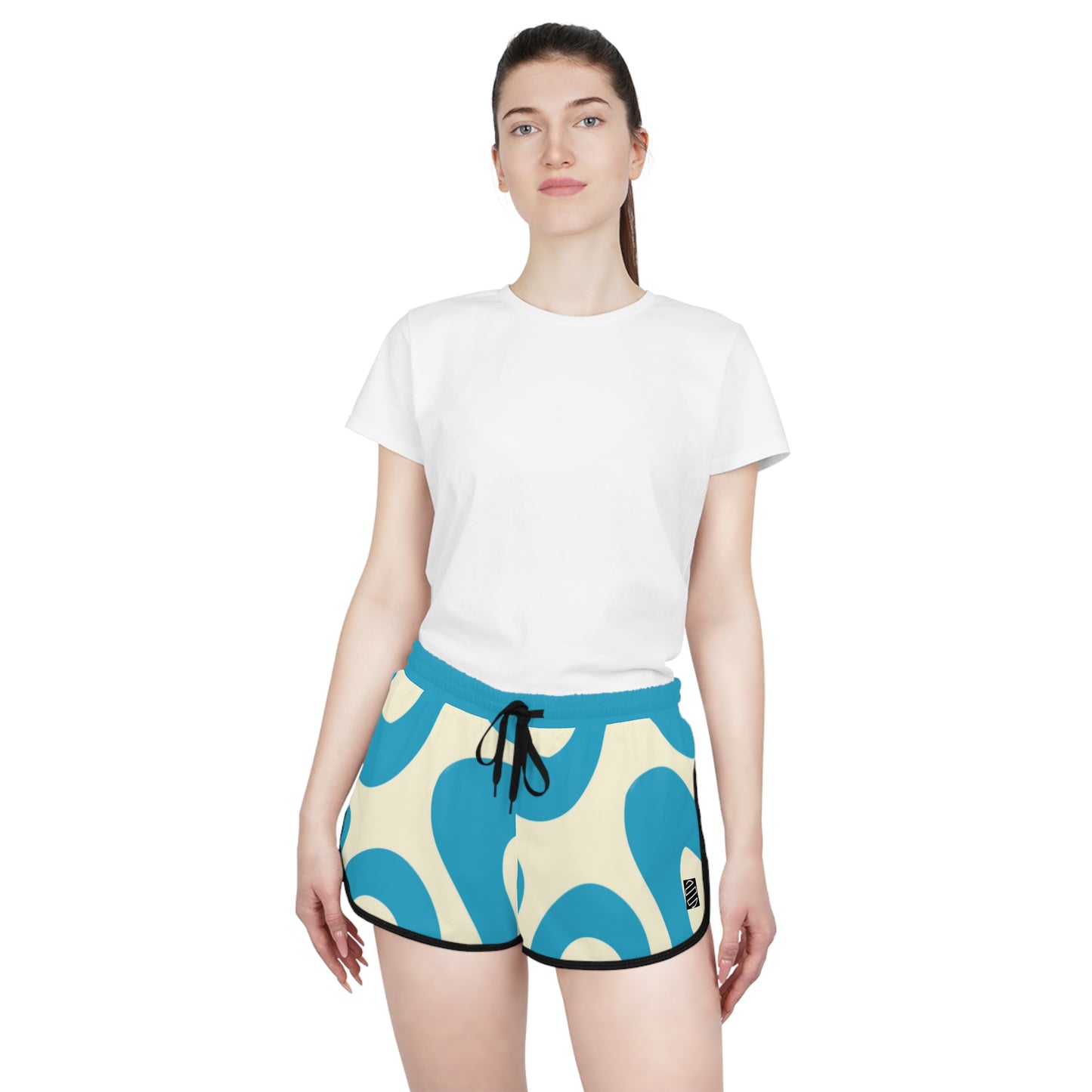Women's Retro Blue Wave Relaxed Shorts