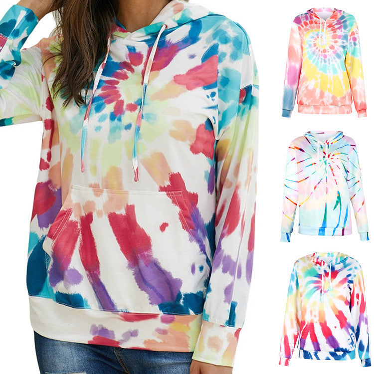 Women's Loose Tie-dyed Printed Hoodie