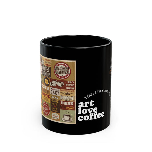 Stylish Black Art Love Coffee Mug