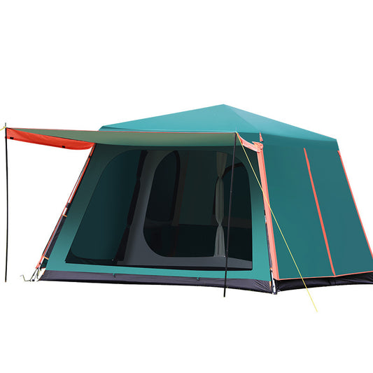 Outdoor Fully Automatic Aluminum Pole Double-Layer Rainstorm Camping Tent for 3-8 People, Thickened Large Field Shelter