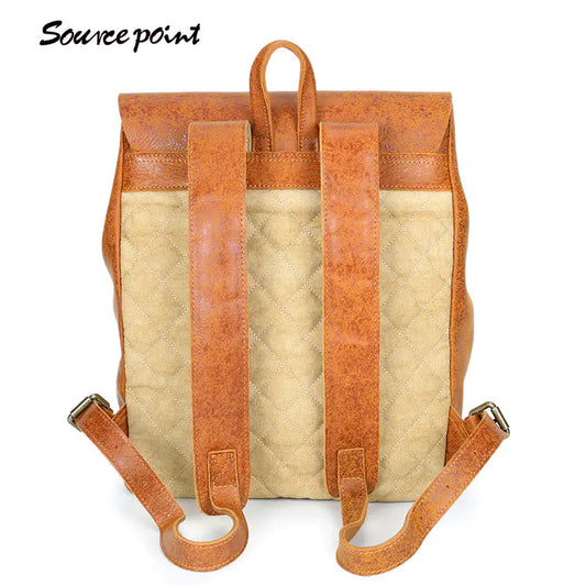 Genuine Leather College Style Backpack