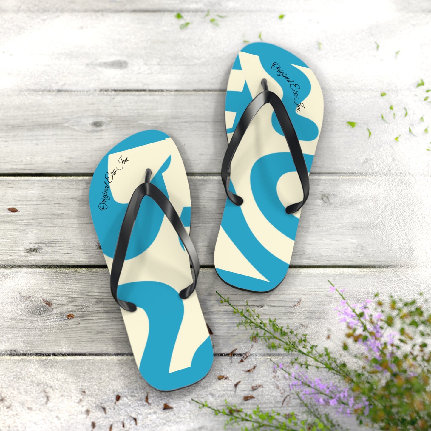 Blue Wave Flip Flops — Retro Beach Sandals