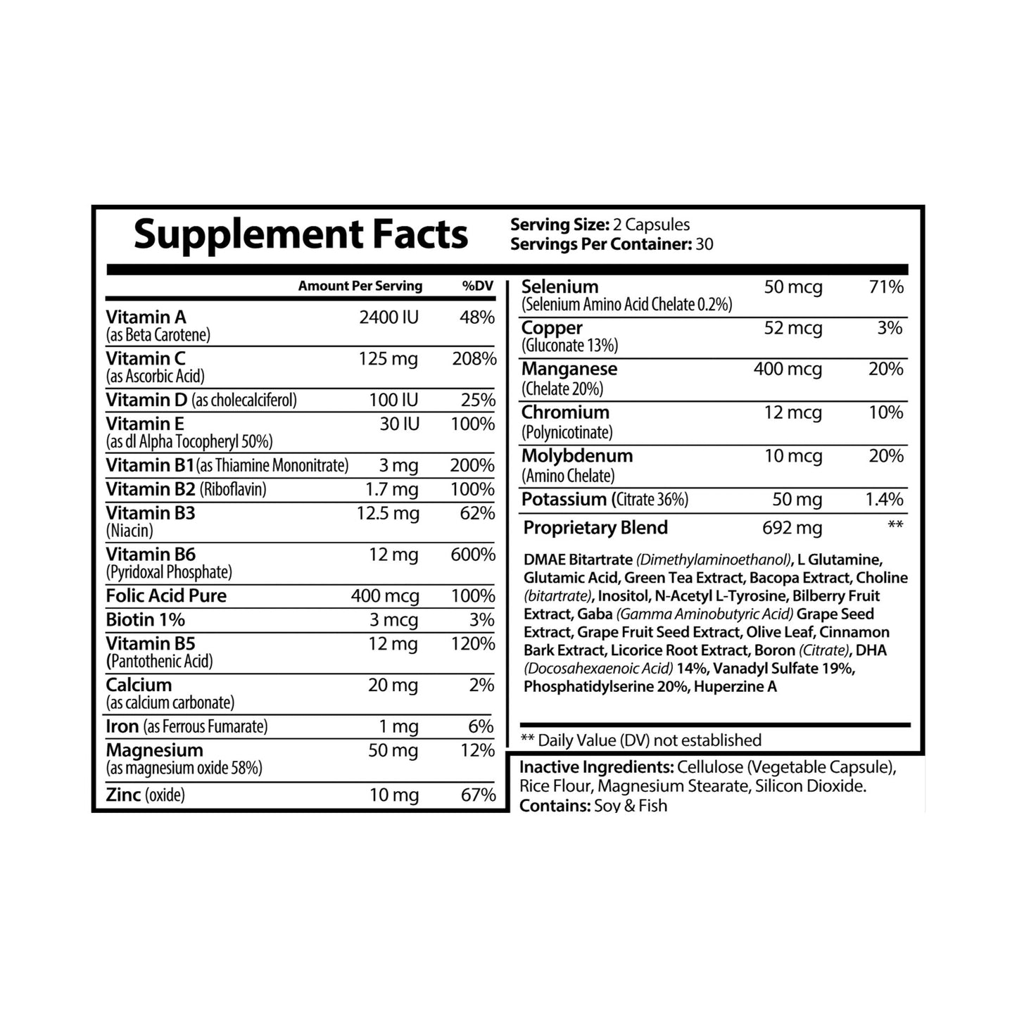 Supplement Capsules Brain Support Complex