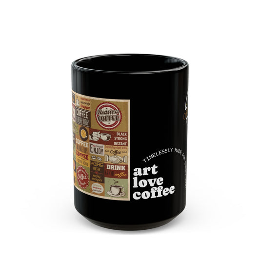 Stylish Black Art Love Coffee Mug