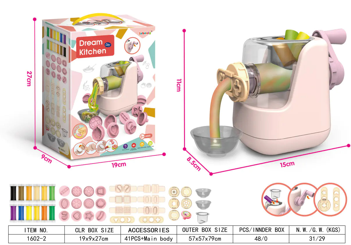 DIY Creative Kids Clay Noodle Make and Molding Set