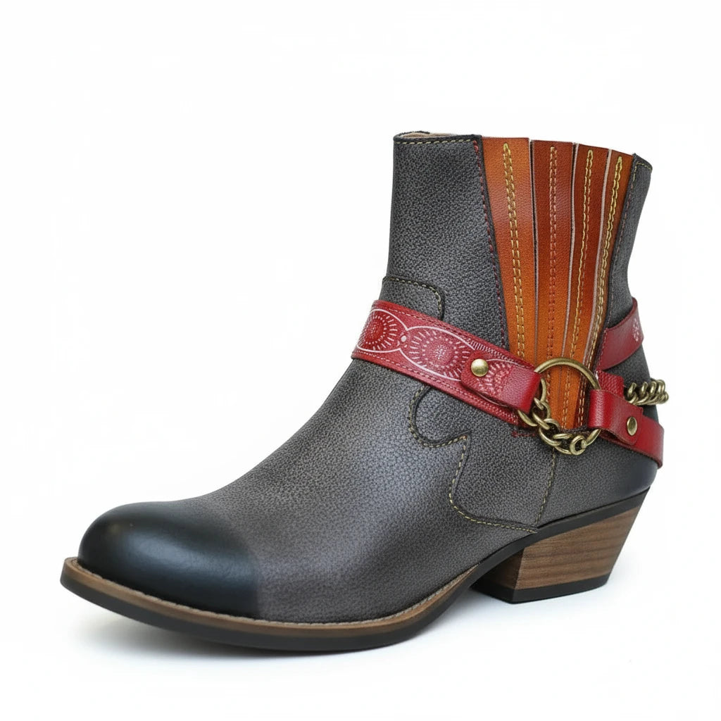 Unisex Chic Frosted Cowboy Ankle Boots