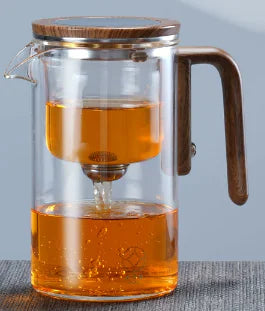 Elegant Glass Teapot Duo-Tone