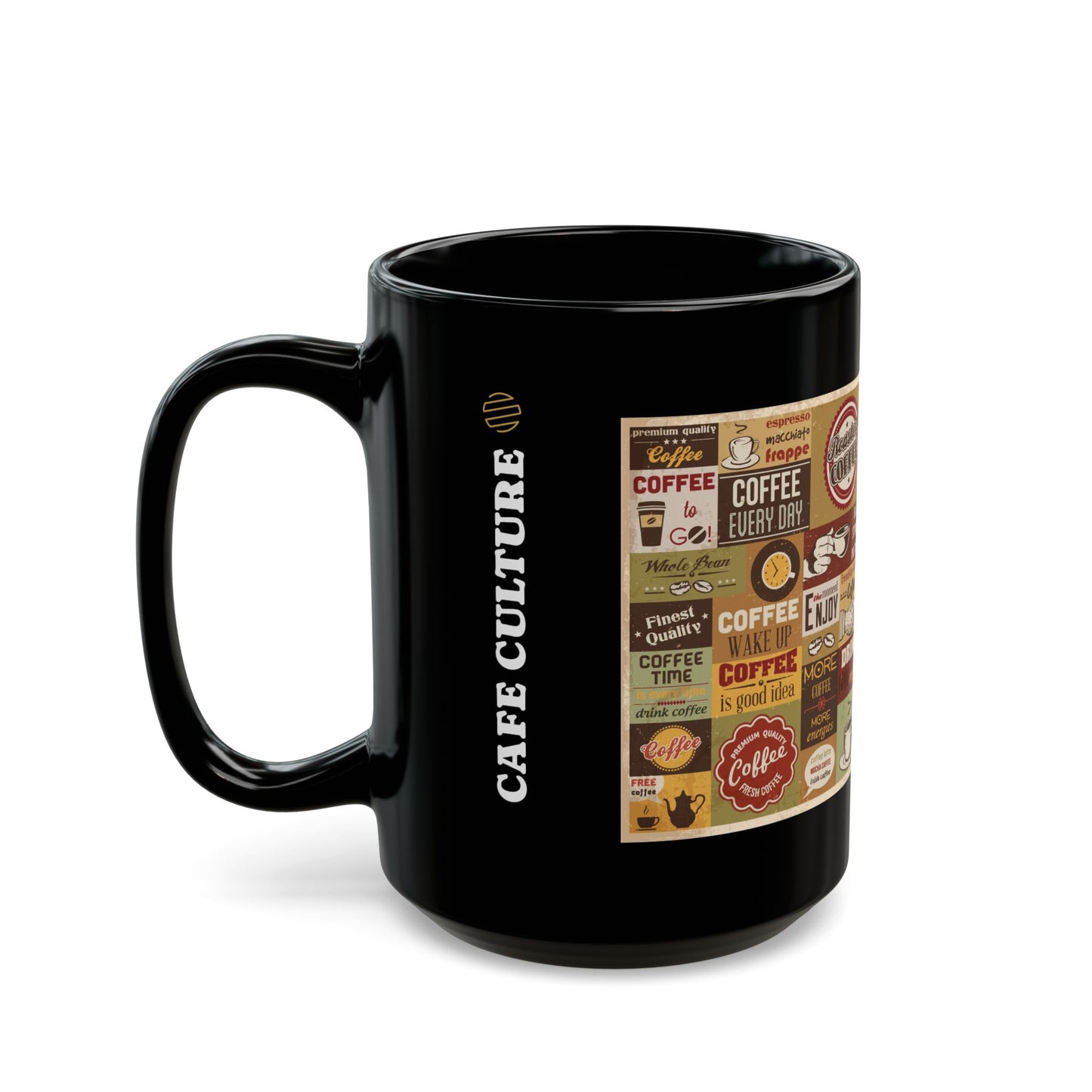 Stylish Black Art Love Coffee Mug