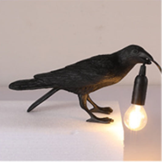 Unique Black & White Bird Shape Table & Wall Lamp