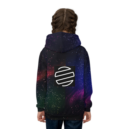 Kids Galaxy Bear Hoodie – Cosmic Space Pullover for Children
