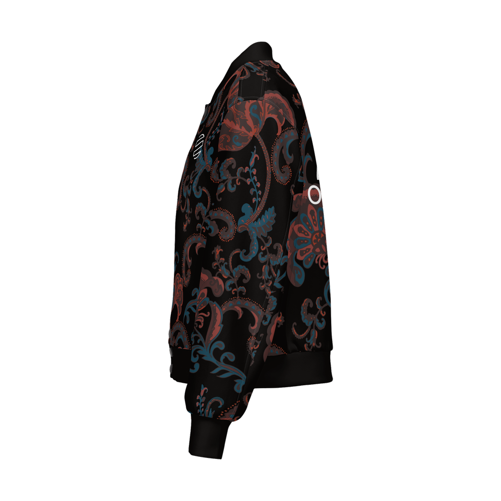 ORIGINAL ERA Women's Double Layered "Paisley Print" Bomber Sports Jacket-Techno Scuba Knit