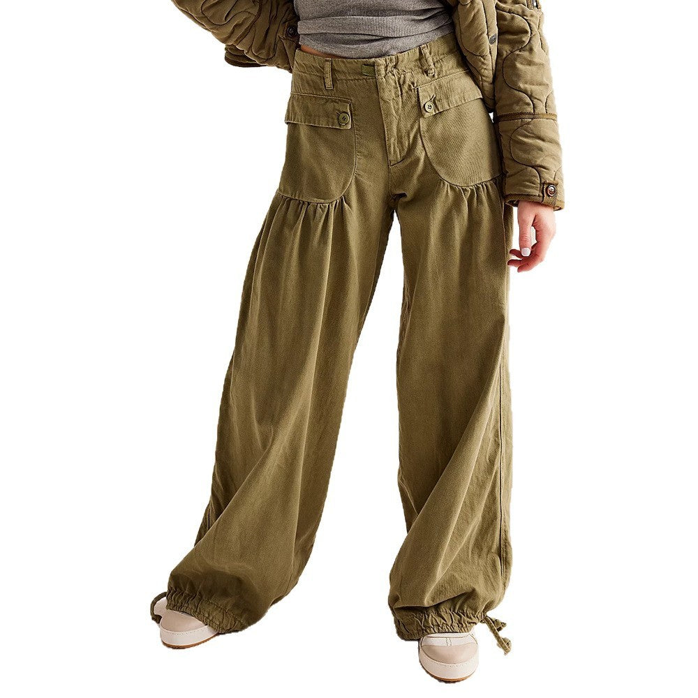 Women's Loose Mid Waist Straight Casual Jeans