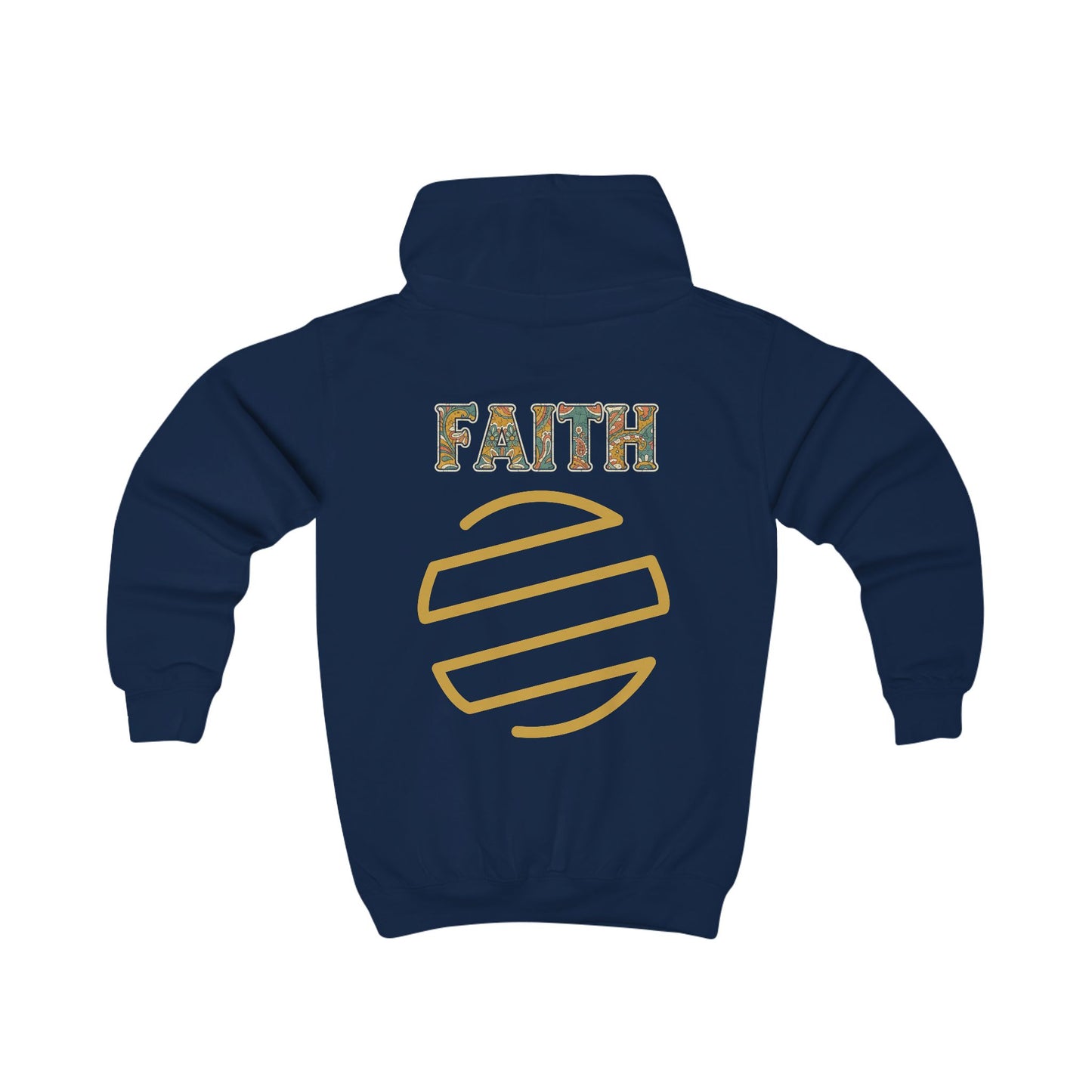 Kids Hoodie — 'Everyday Fresh Jesus' Pastel Landscape Hoodie with FAITH Back Graphic